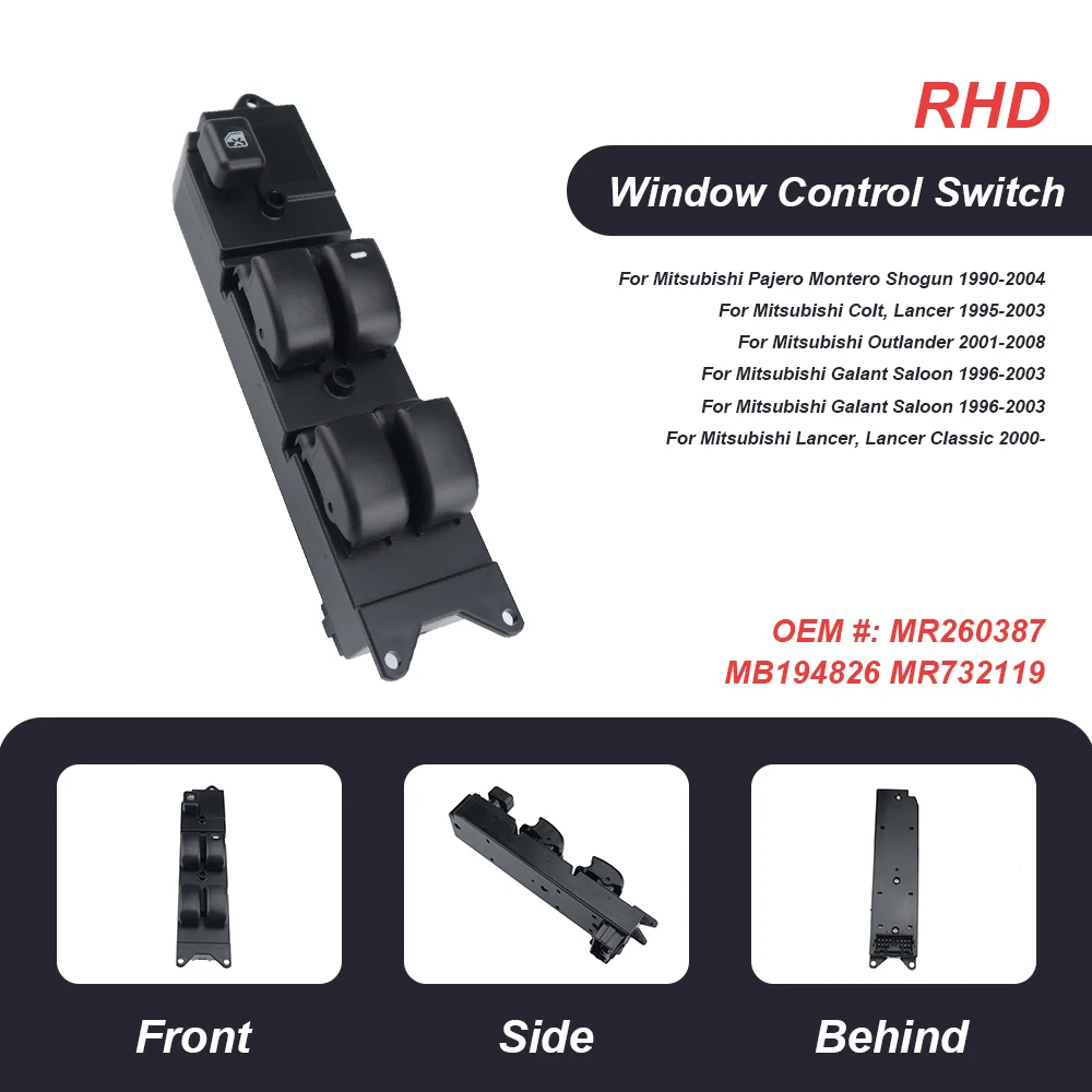 For 2002-2007 Mitsubishi L200 Master Power Window Switch Lifter Regulator Control Button MR194826 MR260387 Car Accessories