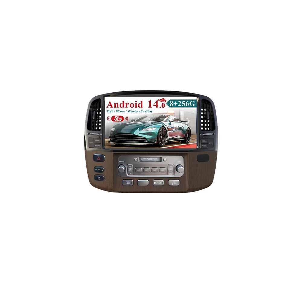 

13,6-дюймовый автокарплей для Lexus LX470 2003-2007, автомобильный Android 14.0, радио, мультимедийный плеер, GPS-навигация, сенсорный экран, головное устройство