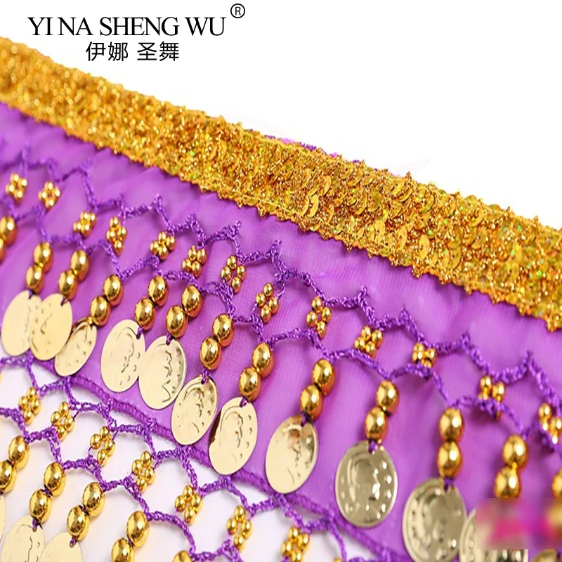 1 szt. Pas do tańca brzucha z monetami, akcesoria do tańca orientalnego, metalowy pas do tańca brzucha z monetami, pas do tańca dla dzieci i dorosłych