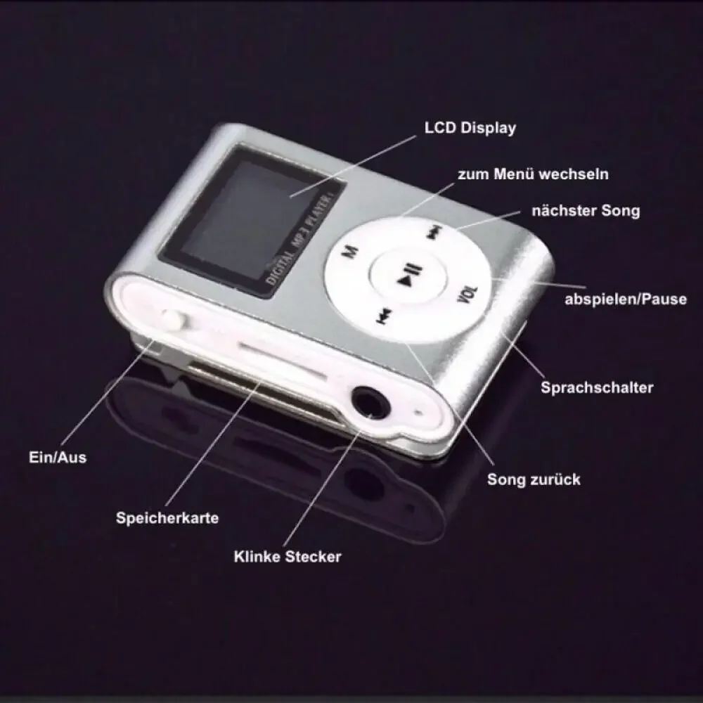 Portable Mini MP3 Player for Music Stereo Speaker Clip LCD Display for Support TF Card Noise Cancelling Sports Student Walkman view 3