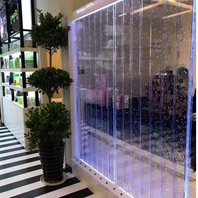 water curtain wall fish tank large acrylic screen can be customized bubble wall