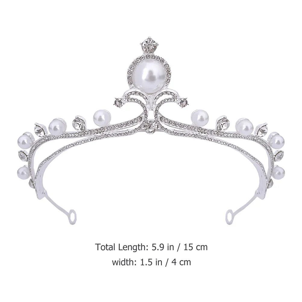 Pearl and Rhinestone Bridal Tiara Crown Headband for Women – Elegant Wedding Headdress