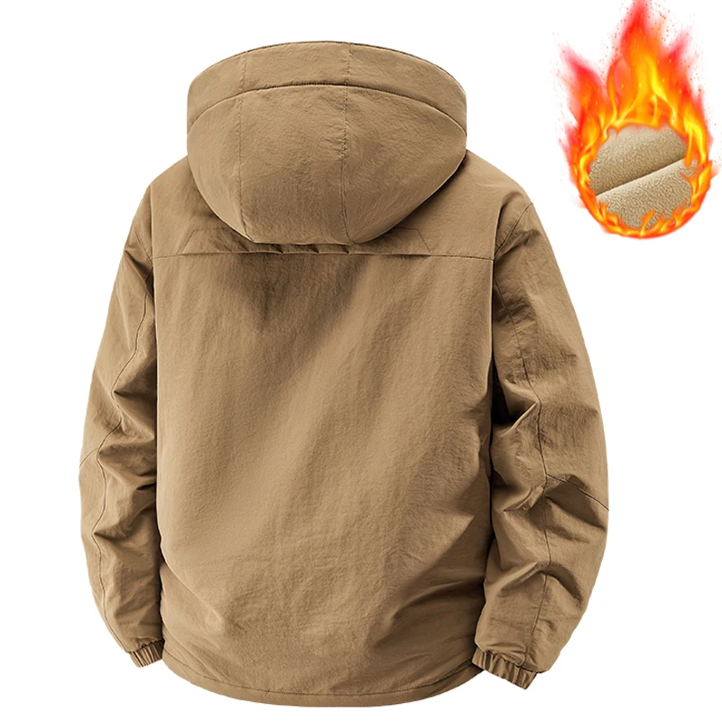 الرجال سترات سميكة الدافئة معطف مقنع القطن مبطن جاكيت من الصوف عادية مبطن سترة مضادة للماء الخريف الشتاء أبلى الملابس