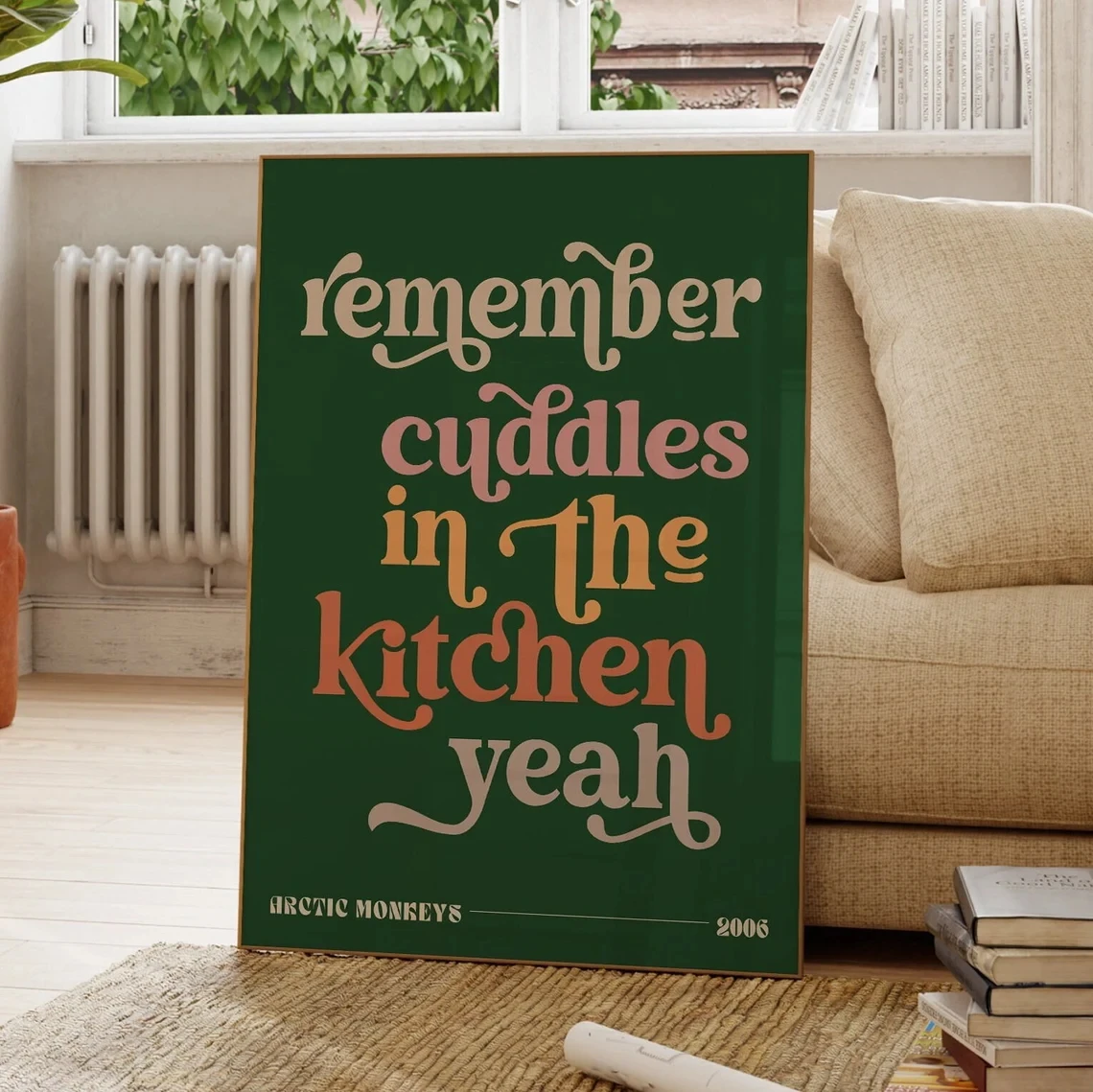 Erinnern Sie sich an Kuscheln in der Küche, Wandkunstdrucke, Leinwandgemälde, Poster, Bild für Wohnzimmer, Schlafzimmer, Heimdekoration