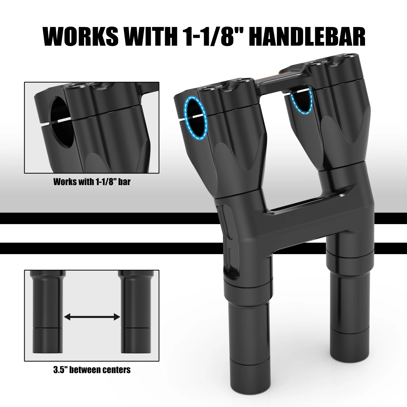 For Harley Street Glide FLHX Road King /Special 2017-2023 Modular Kickback Handlebar Riser 8