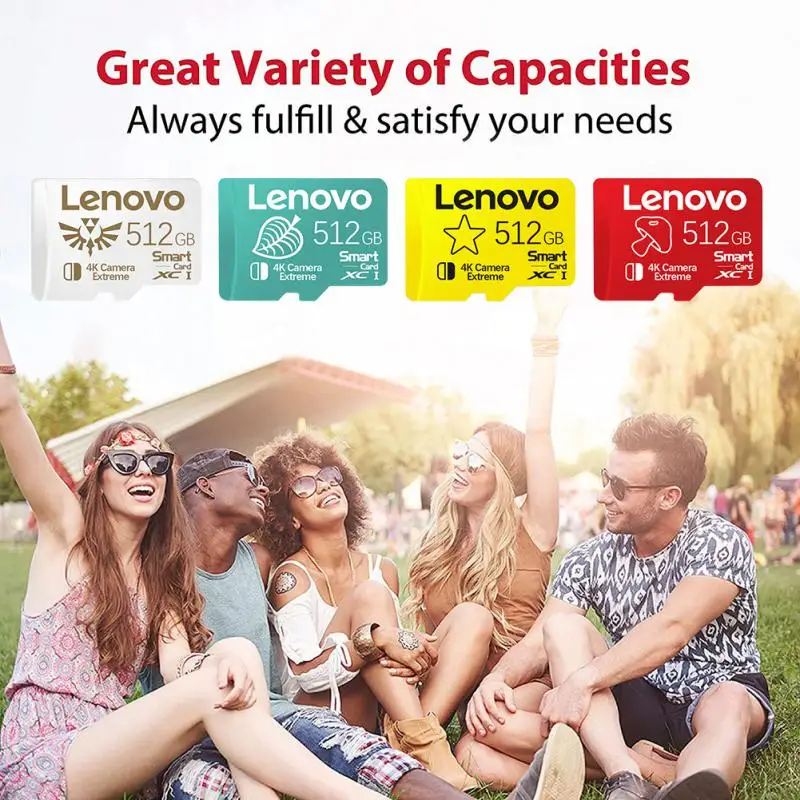 Original Lenovo Memory Card High Speed TF SD Card 2TB 1TB 512GB SD Card V30 U3 TF Card Free Shipping For Phone/Computer/Camera