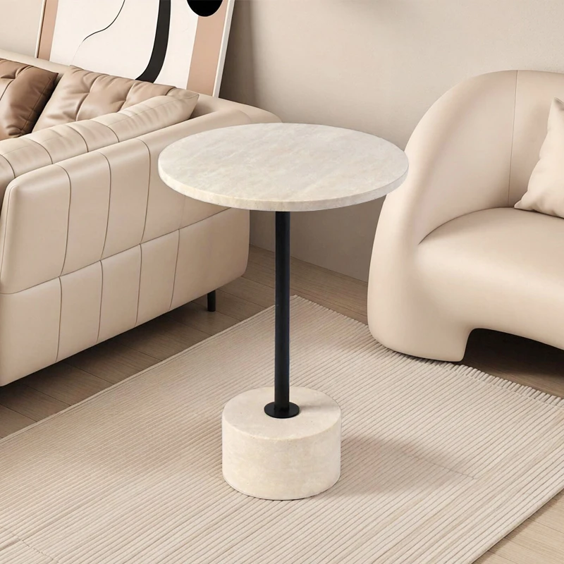 

Living room sofa side cabinet small round table