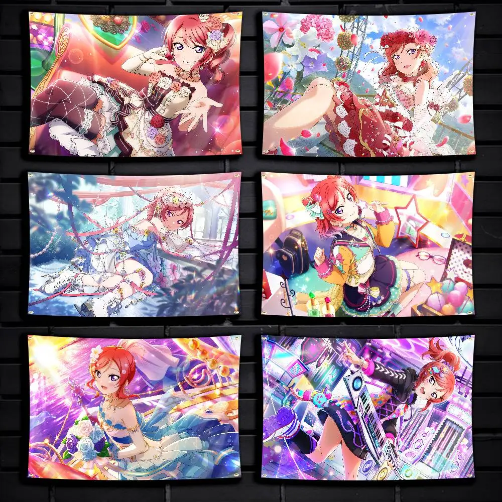 The Red Tsundere Maki-chan Flag Tapestry Banner for Bedroom Living Room Outdoor Camping Custom Supported