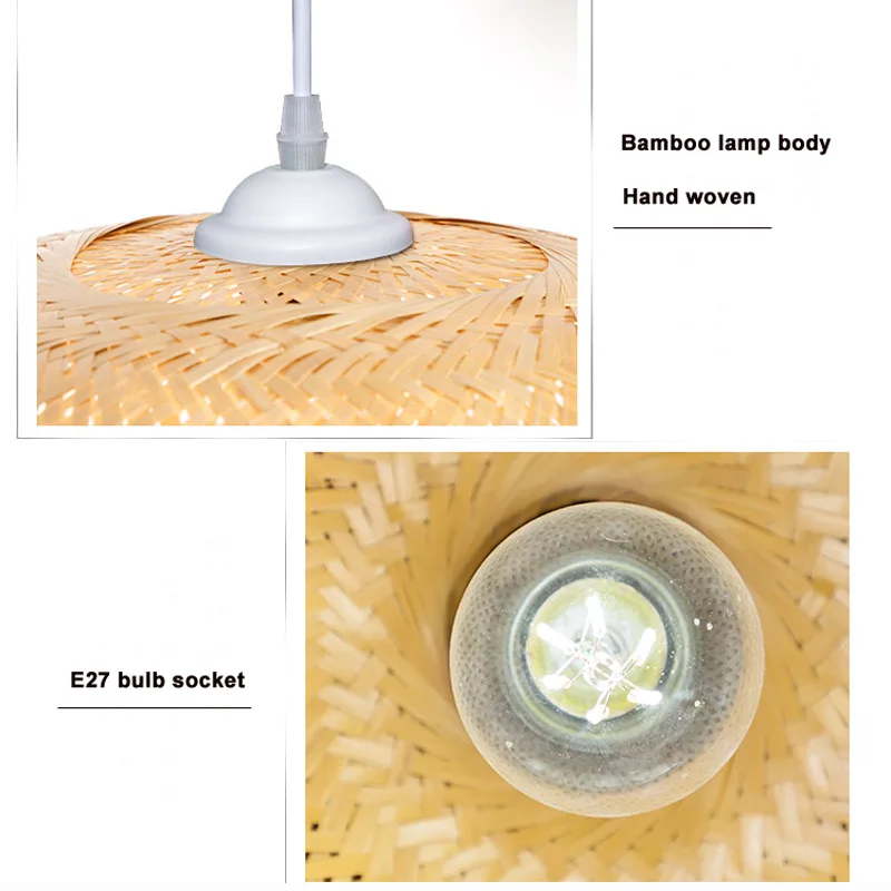 Lampadario di bambù intrecciato a mano individualità del sud-est asiatico lampade cinesi sala da tè ristorante Hotel paralume di modellazione