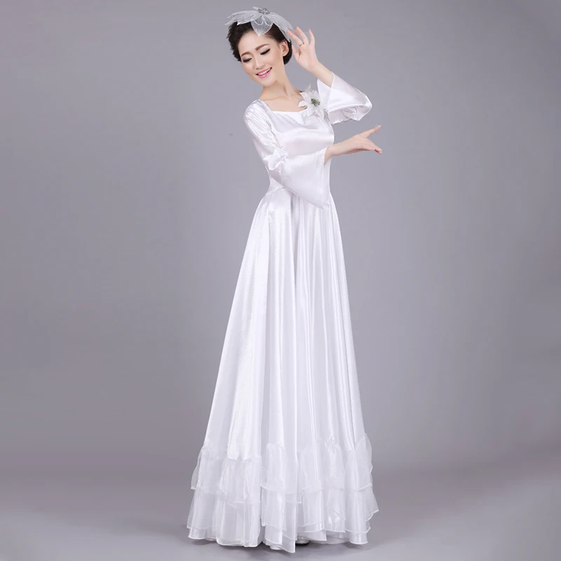 360/540/720 Graden Spanje Flamenco Dans Jurk Vrouwen Opening Dans Ballroom Grote Schommel Rok Stadium Koor Prestaties kostuum