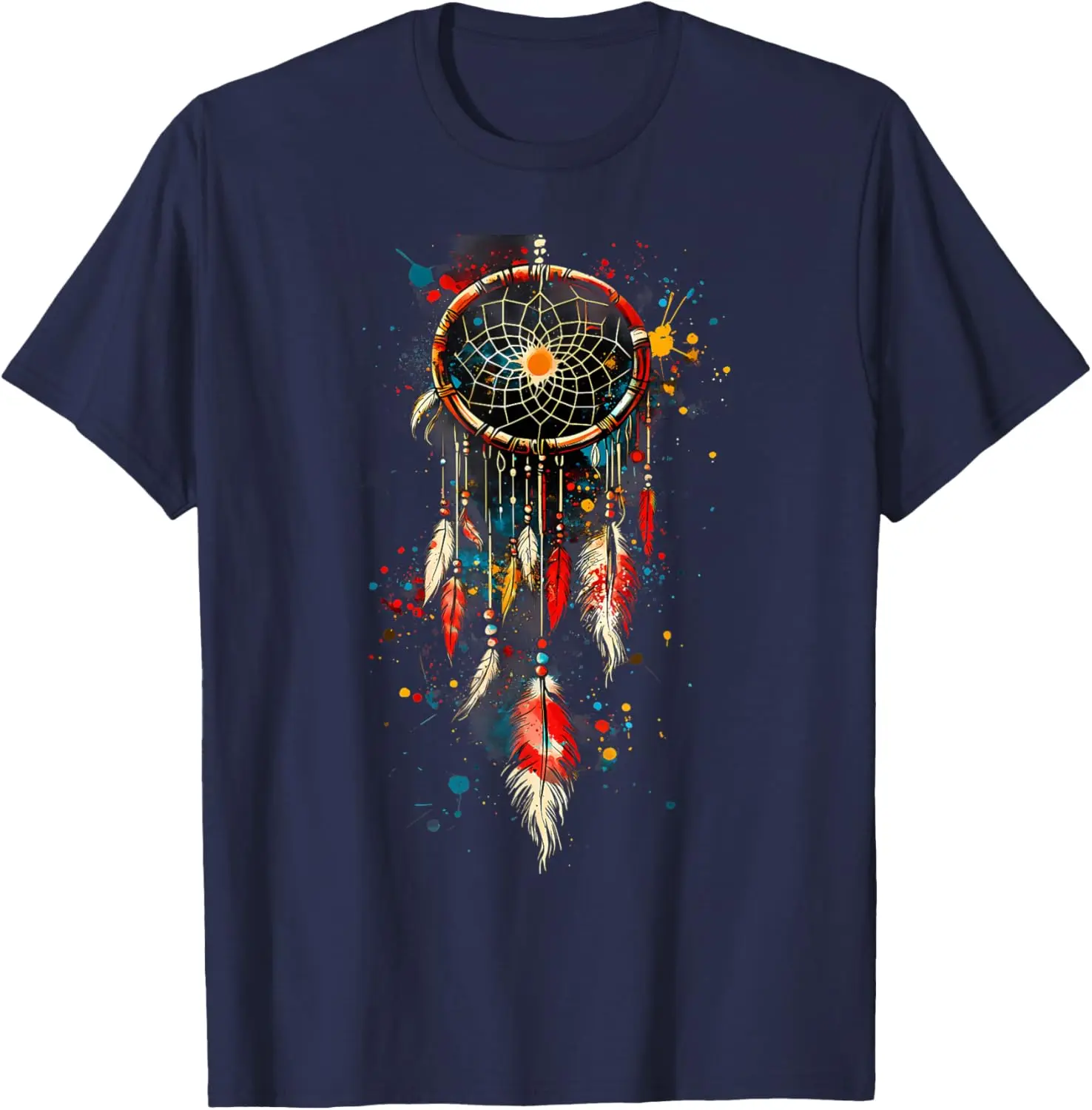 Native American Indian Tribe Dreamcatcher Artwork T-Shirt Cotton Casual Vintage Clothes Tops Printed Graphic T Shirts