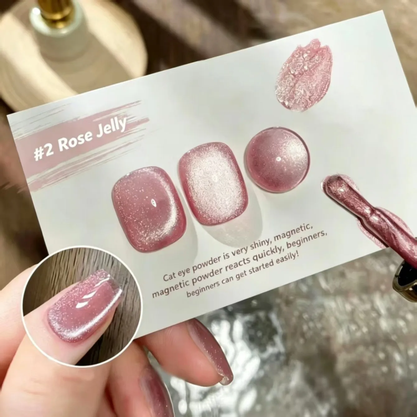 1-6Pcs 15ml Large Size Pink Cat Eye Gel Polish, White Spar Champagne Nude Porcelain Glass Beads, UV LED Nail Art Salon