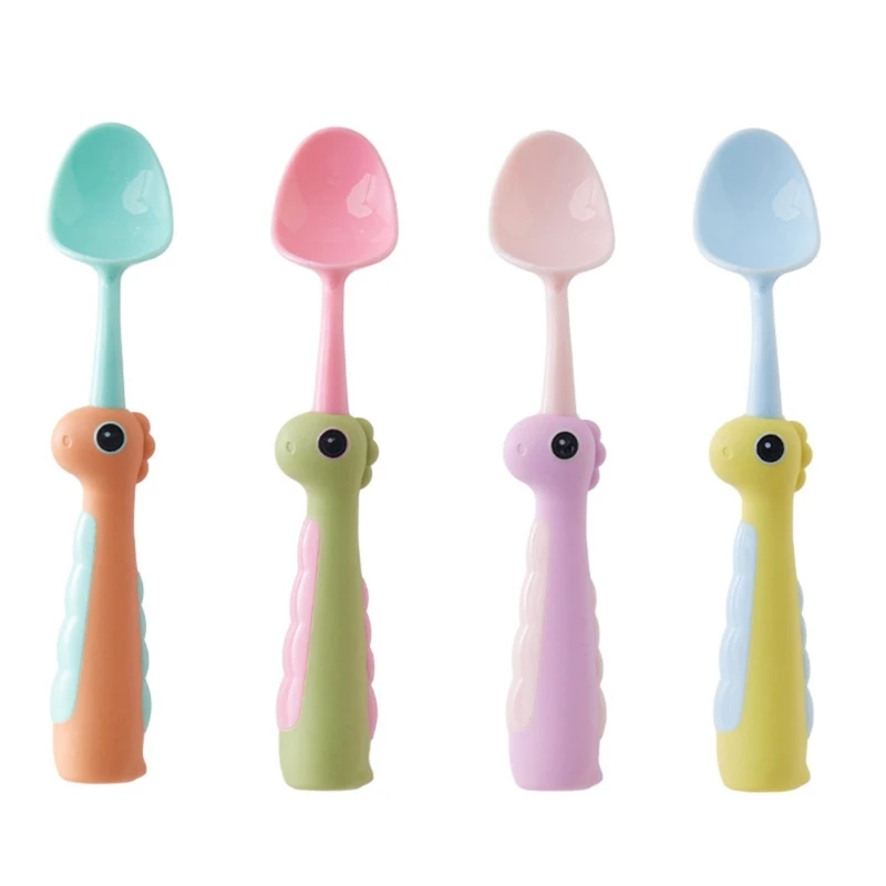 E7CE Lightweight Polypropylene Baby Training Spoon with Wide Molded Handle for Grip Practice, Complementary Foods and Purees