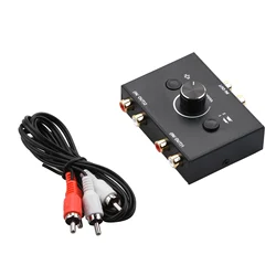 2x1 / 1x2 RCA Stereo Audio Switch Splitter R / L Stereo Audio Bi-Directional Switcher With Mute Button Support Plug and Play