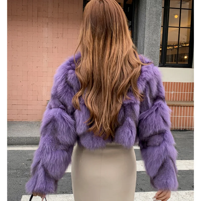 Natural Real Fox Fur Coat New Winter Coat Female Luxury Style Warm Thick Real Fur Women's Fluffy And Fur Real Leather Jacket