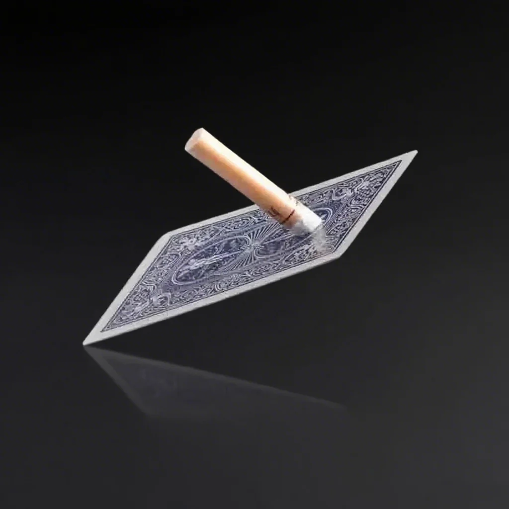 카드를 통한 담배(블루 깔바위 카드) 마술 트릭 메탈리즘 카드 마기아 클로즈업 무대 액세서리 마지 일루젼