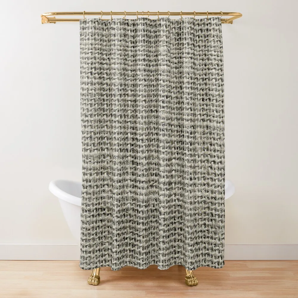 

Burlap Jute Grain Sack Background Shower Curtain For Bathroom Window Anti-Mold Waterproof Shower Curtain