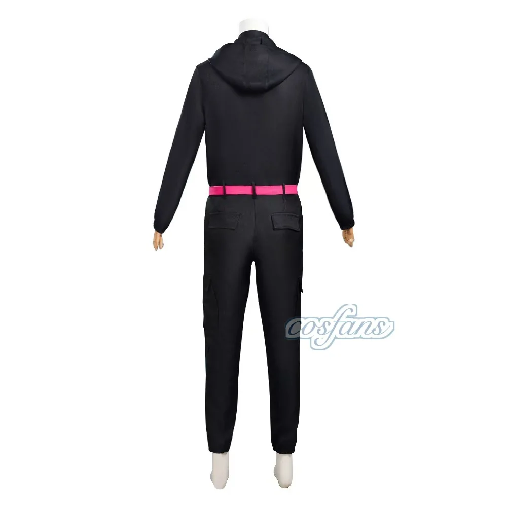 성인 공포 게임 코스프레 블랙 점프 슈트 의상 변장 남성 여성 검은 옷 롤 플레잉 할로윈 의상