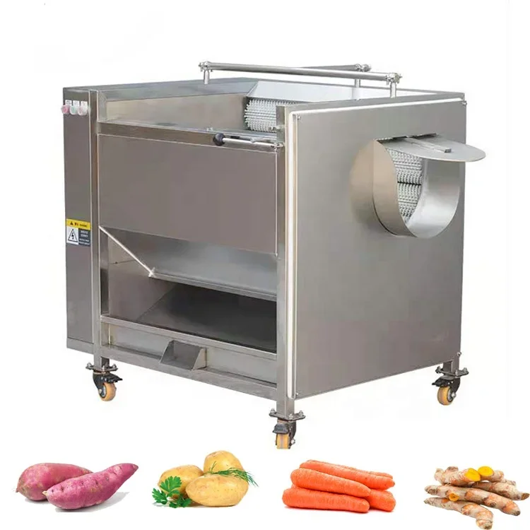 for Root Food 304 Brush Roller Type Cassava/Carrot /Ginger/Turmeric/Potato Washing Peeling Machine