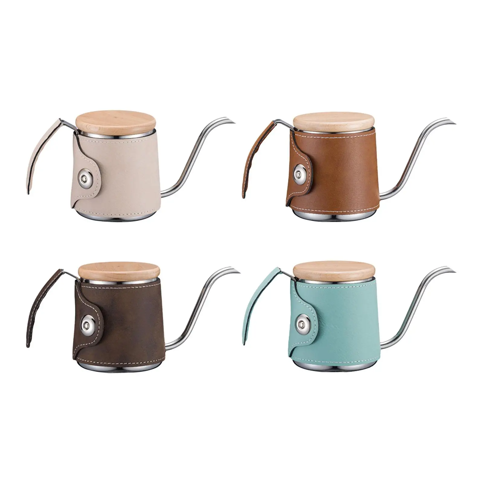 Pour over Coffee Kettle PU Leather Wrap Water Boiler with Handle Coffee Tea Pot for Cafe Home Boiling Water Coffee Maker Bar