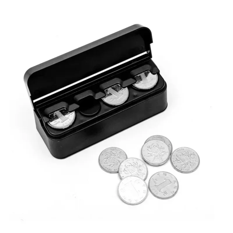 Car Coins Case Storage Euro Coin Box Holder Money Container Organizer Rolls Black Plastic Pocket Purse Telescopic Dash