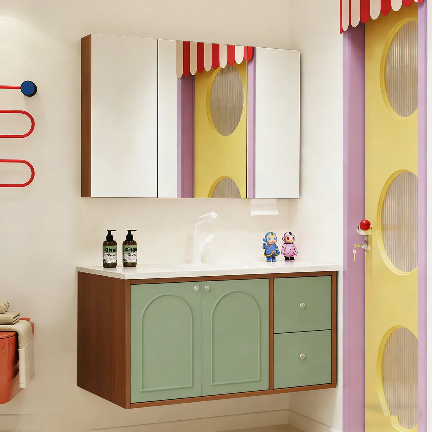 Painting Multi-functional Bathroom Cabinet New Style Floating Custom Modern Simple Design Bathroom Vanity