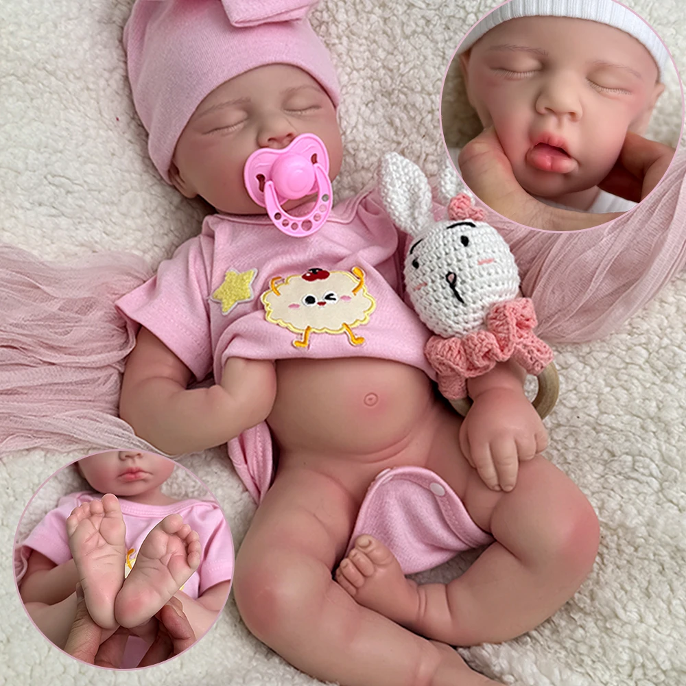 

Полная силиконовая кукла с открытым ртом, 20-дюймовая реалистичная кукла Reborn для маленьких девочек/мальчиков, мягкая спальная кукла для новорожденных, Рождественский подарок