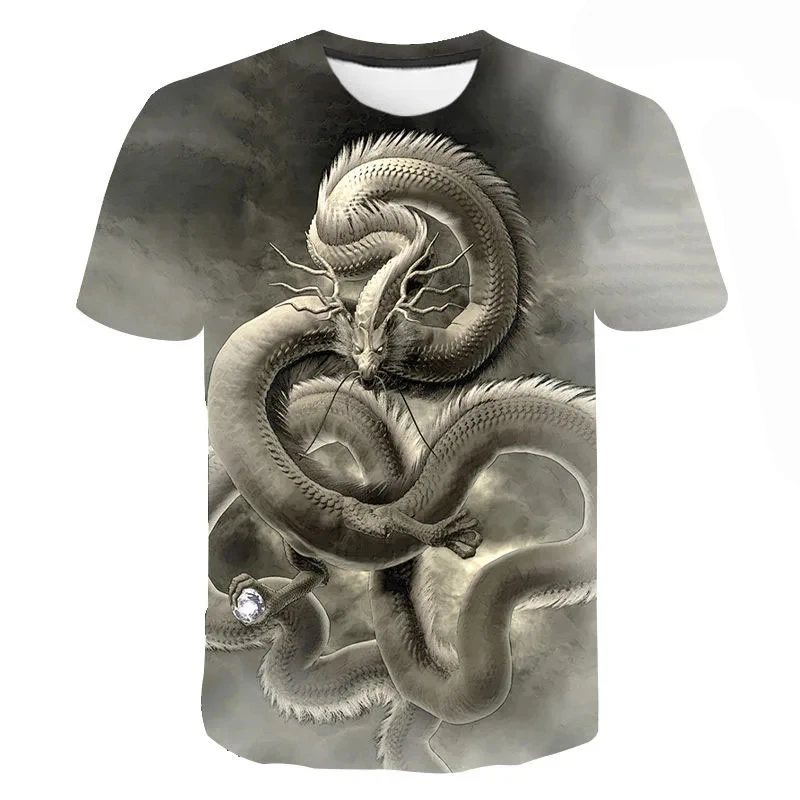 3D Dragon Print T-Shirt Summer Children Girls Boys Casual Sport O Collar Short Sleeve Tops T Shirt Kids Hip Hop Harajuku Tshirt