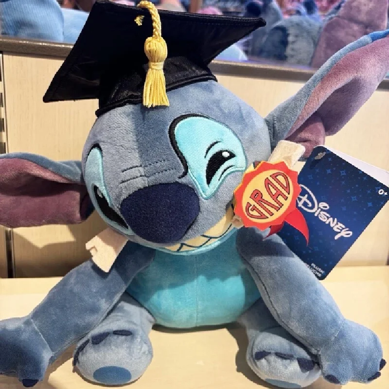 

New 28cm Stitch Hat 2025 Graduation Plush Toy Doll Cartoon Anime Toys Stitch Plush Stuffed Toys Christmas Gifts for Kids
