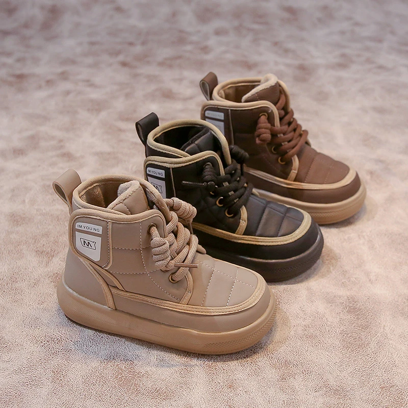 

Детские модные ботинки, замшевые теплые гибкие детские ботильоны с мягкой подошвой, зима 2025, новые ботильоны для мальчиков и девочек, мягкие мягкие ботильоны с круглым носком