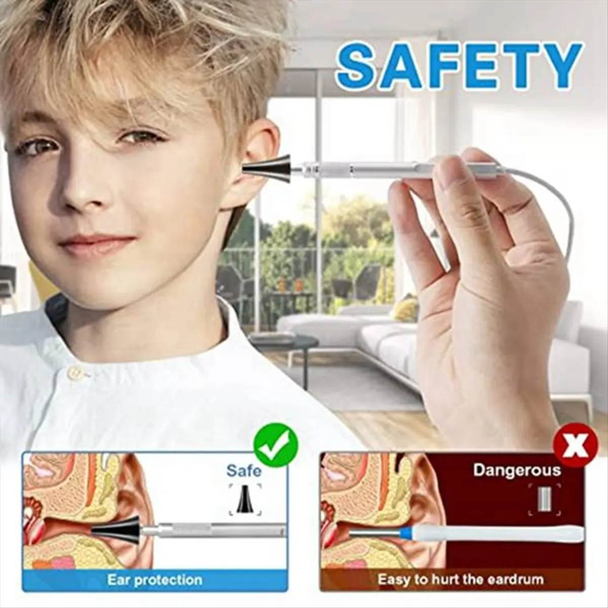 Digital Otoscope with 7-Inch Screen, Ear Camera, Visual Ear Scoop Supports Photo Snapshots and Video Recording (32G)