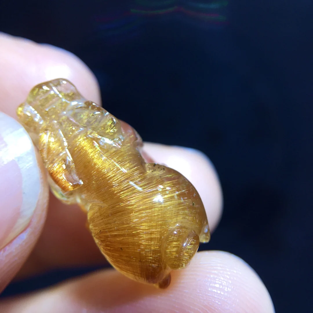 Natural Copper Rutilated Quartz Pendant Rutilated Quartz 21/10.1/10.2mm Pi Xiu Men Women Brazil AAAAAAA