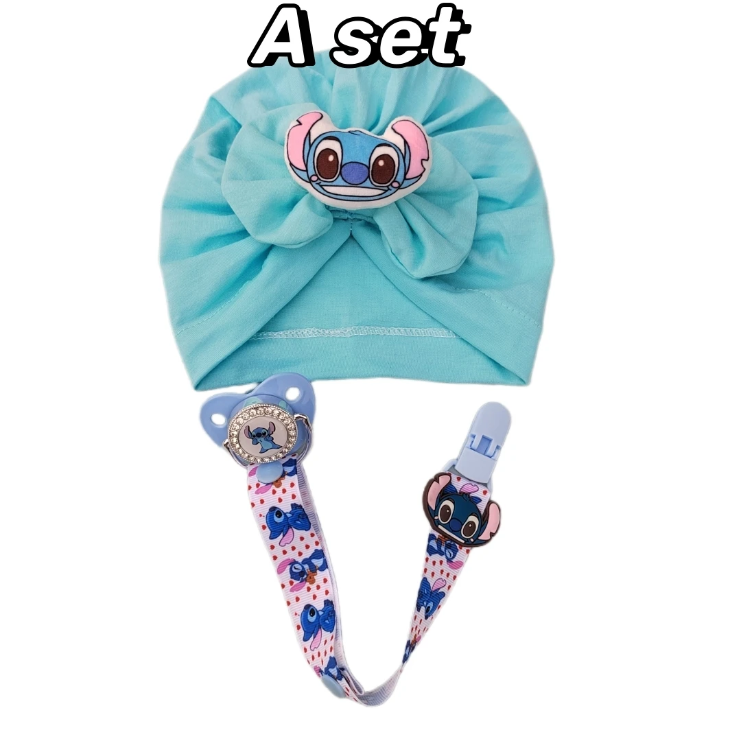 Disney Steeley stereo image baby pacifier and hat Newborn cotton thermal accessories Decorative items Baby shooting props set