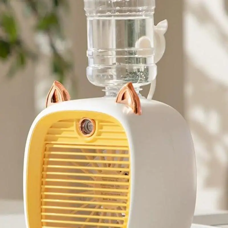 

Мини-USB перезаряжаемый настольный вентилятор с Mister, 3-скоростной портативный охлаждающий вентилятор, питание от батареи для дома, офиса, путешествий