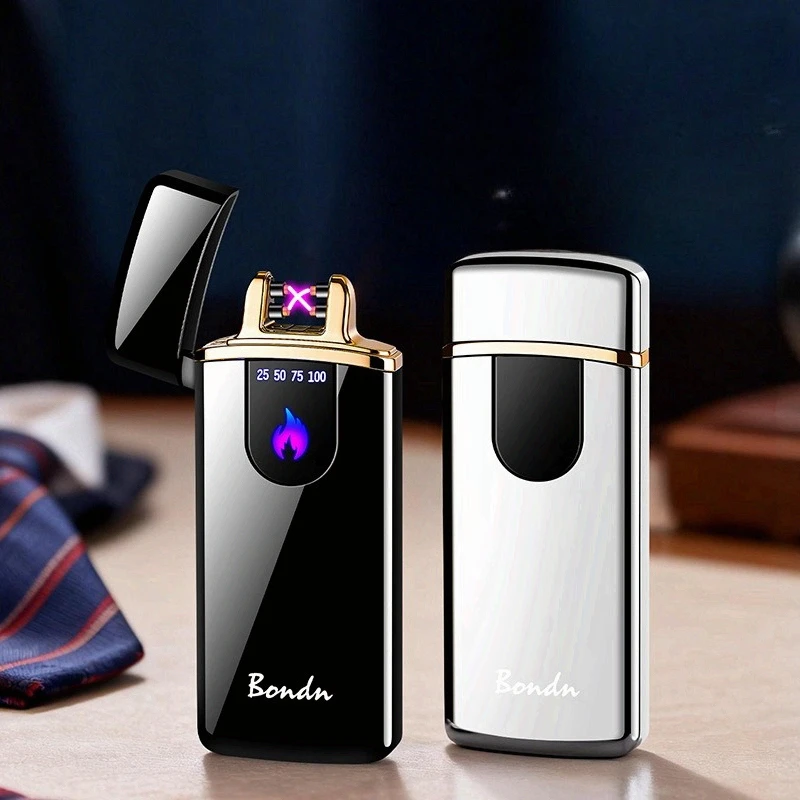 Touch Sensitive Dual Arc Lighter with High Aesthetic Value, Ultra-thin and Portable Electronic Charging, Windproof Cigarette