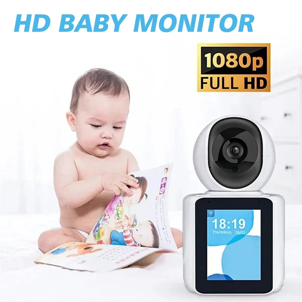 

AB-Video Call Camera Intelligent Wifi Camera IPS Screen FHD 1080P One Click Call IP Camera Video Baby Monitor-US