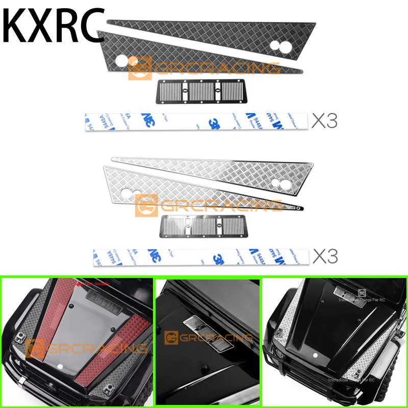 

KXRC Metal Hood Skid Plate Decorate Accessories for 1/10 RC Crawler Car Traxxas TRX4 G500 TRX6 G63 Upgrade Parts