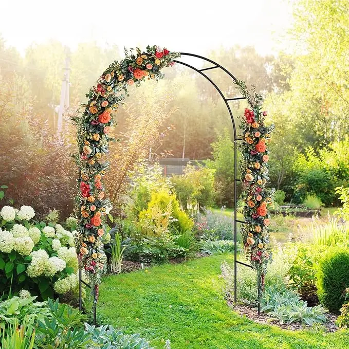 

1 piece of metal arched wedding arch, pavilion, flower rack, climbing vine rack, climbing plant and flower support pole base