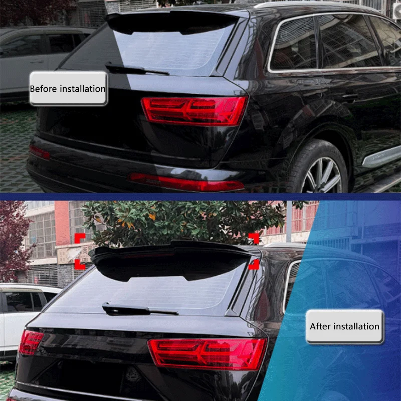 

1Pcs Glossy Black ABS Rear Spoiler Wing For Audi Q7 MK2 2016+ Sline Roof Spoiler Car Spoilers and Wings Modification