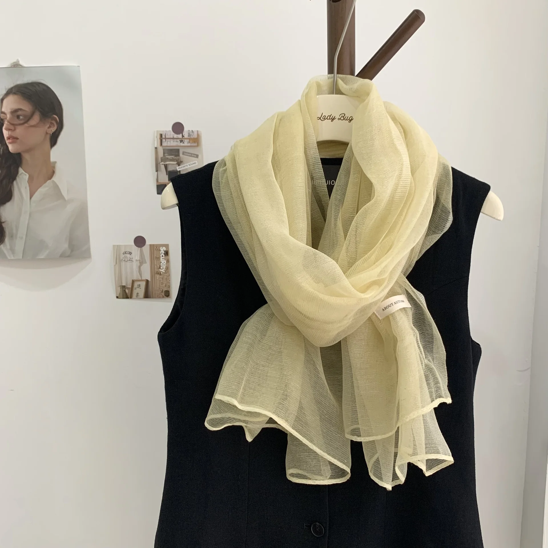 

VREOVOR Элегантный и удобный изысканный тонкий шарф Солнцезащитный дорожный шаль двойного назначения женская весенне-осенняя пряжа высокого класса