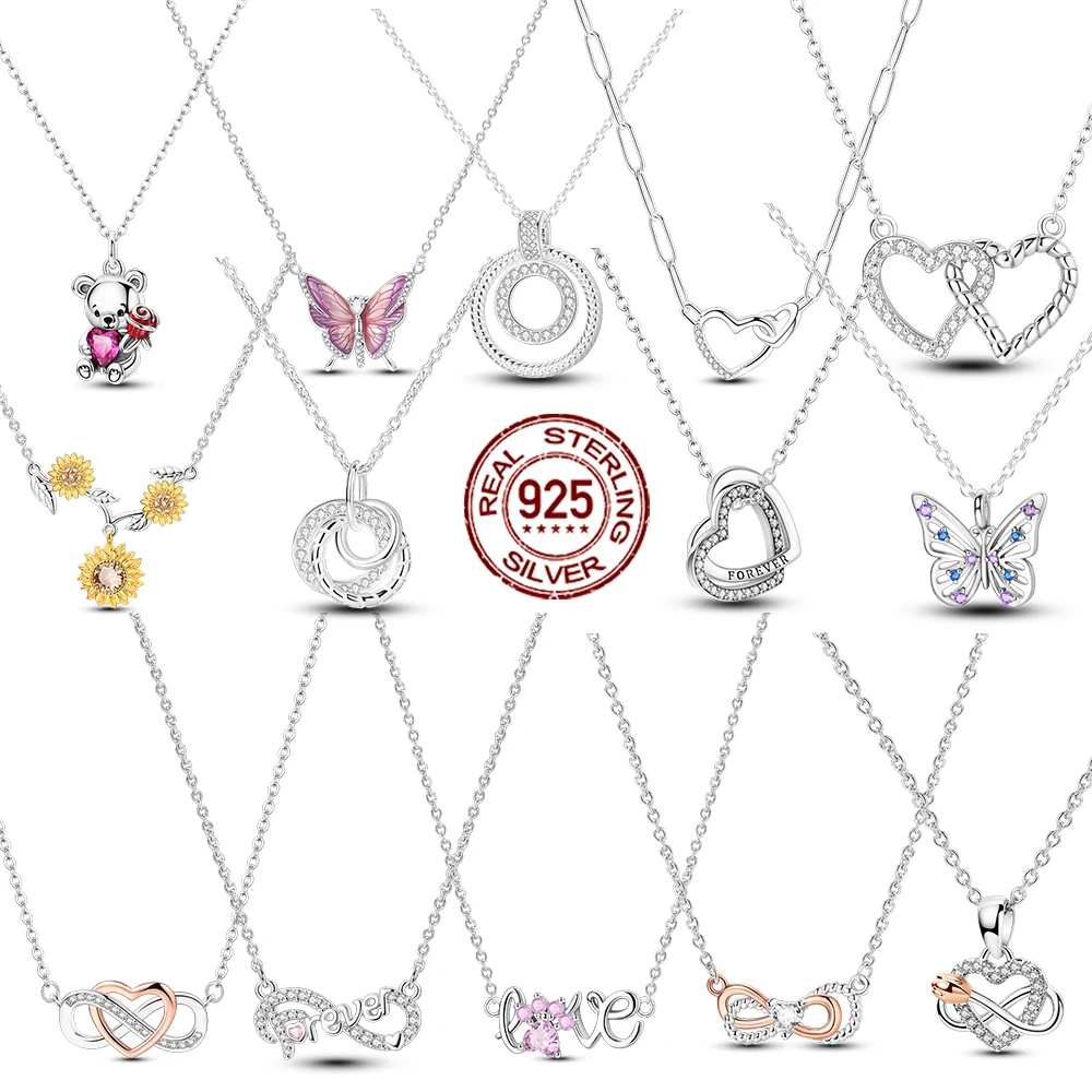 Colar com Pingente de Coração MULA Hote em Prata Esterlina 925, Colar de Cobra, Pulseira Original, Joias DIY, Moda Luxuosa para Mulheres
