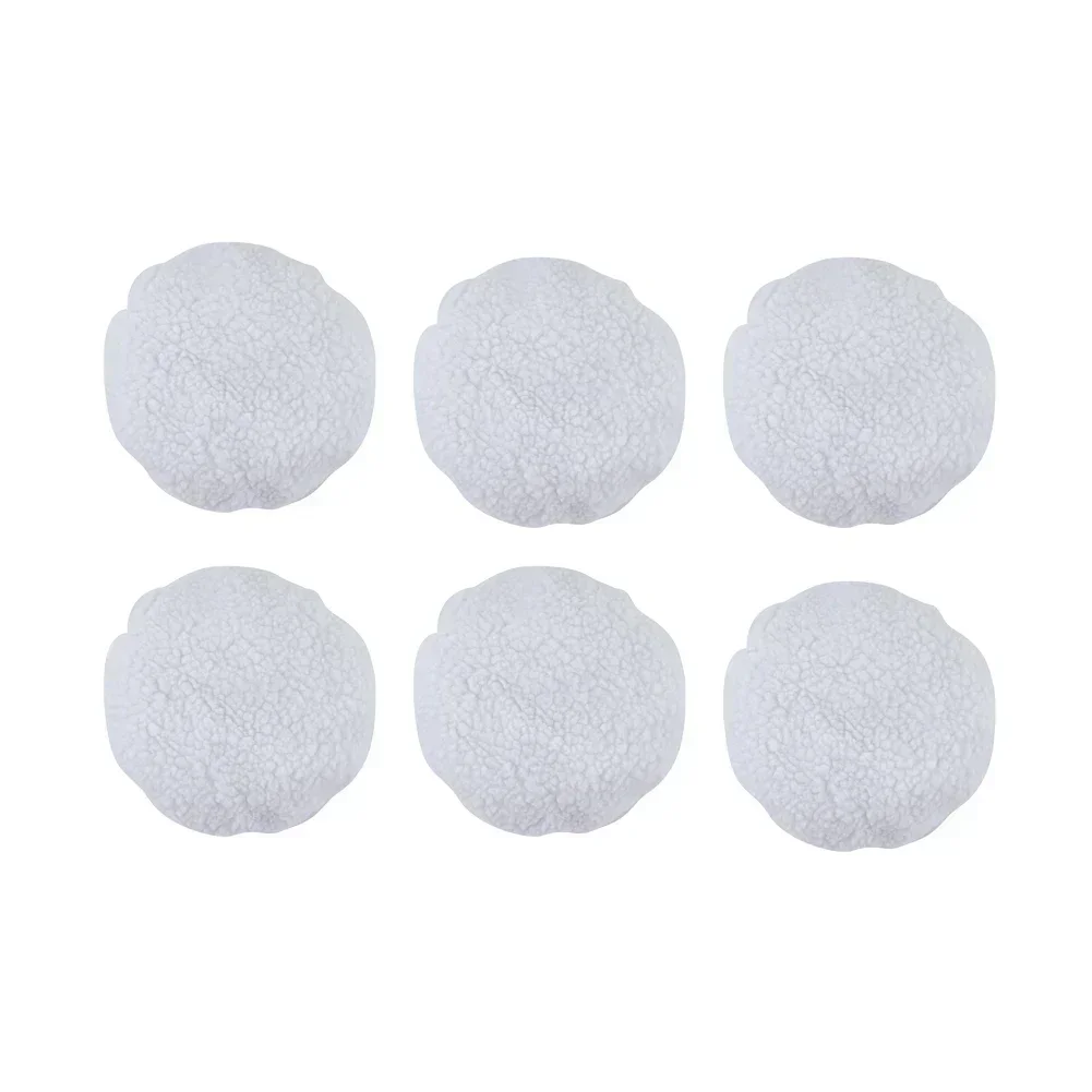 Easy Fit Polishing Bonnet Buffer Pads, Suitable for 240mm Pads, for Cars and Furnitures, Soft Wool Material 6Pcs