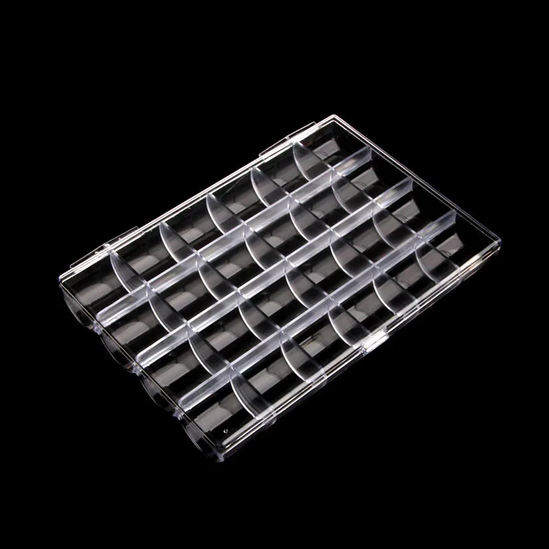 ZB91 Jewelry Organizer Small Transparent Plastic Bead Organizers 24 grids Earring Storage Containers Bead Holders Small Items