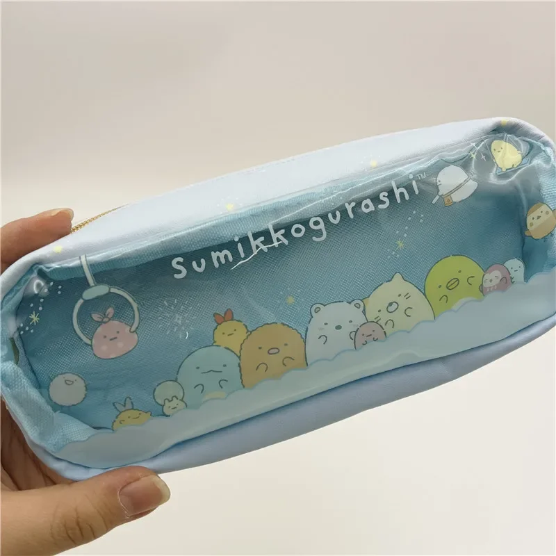 Cute Sumikkogurashi Pencil Case Pouch Clear Transparent Kawaii Pencil Cases for Kids Girls School Stationery Anime Pen Bag