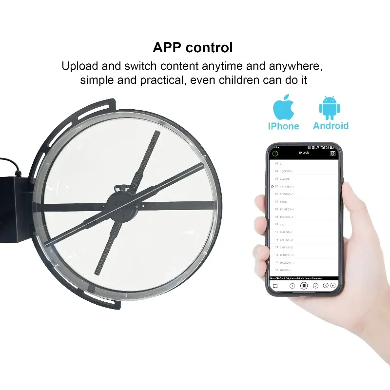 42CM Outdoor 3D Hologram Fan with Cloud Control - Dual Sided LED Holographic Display for Events and Shopping Malls