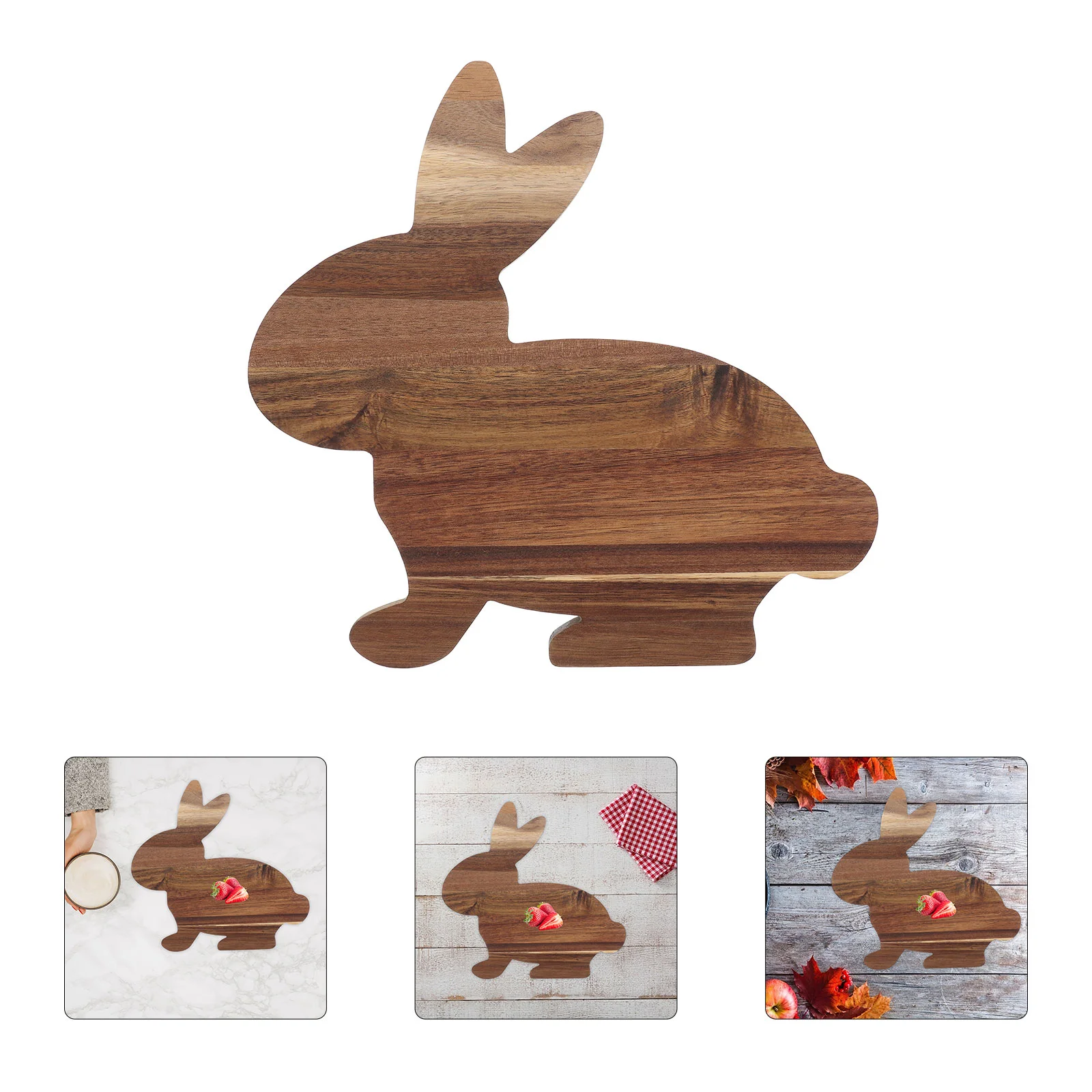 

Wooden Cutting Board Chopping Boards for Kitchen Rabbit Serving Plate Home Small