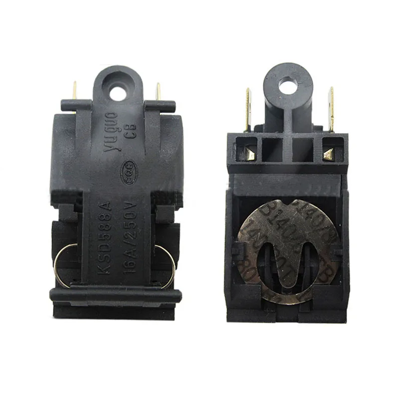 （Summer6）2 Pcs Black 13A/16A 250V Switch Electric Kettle Thermostat Switch Steam Medium Kitchen Parts Accessories