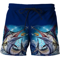 3D Print Men's Beach Style Shorts Summer Fishing Men's Universal Animal Fish Loose Shorts Men's Sports High Waist Swimsuit 2023