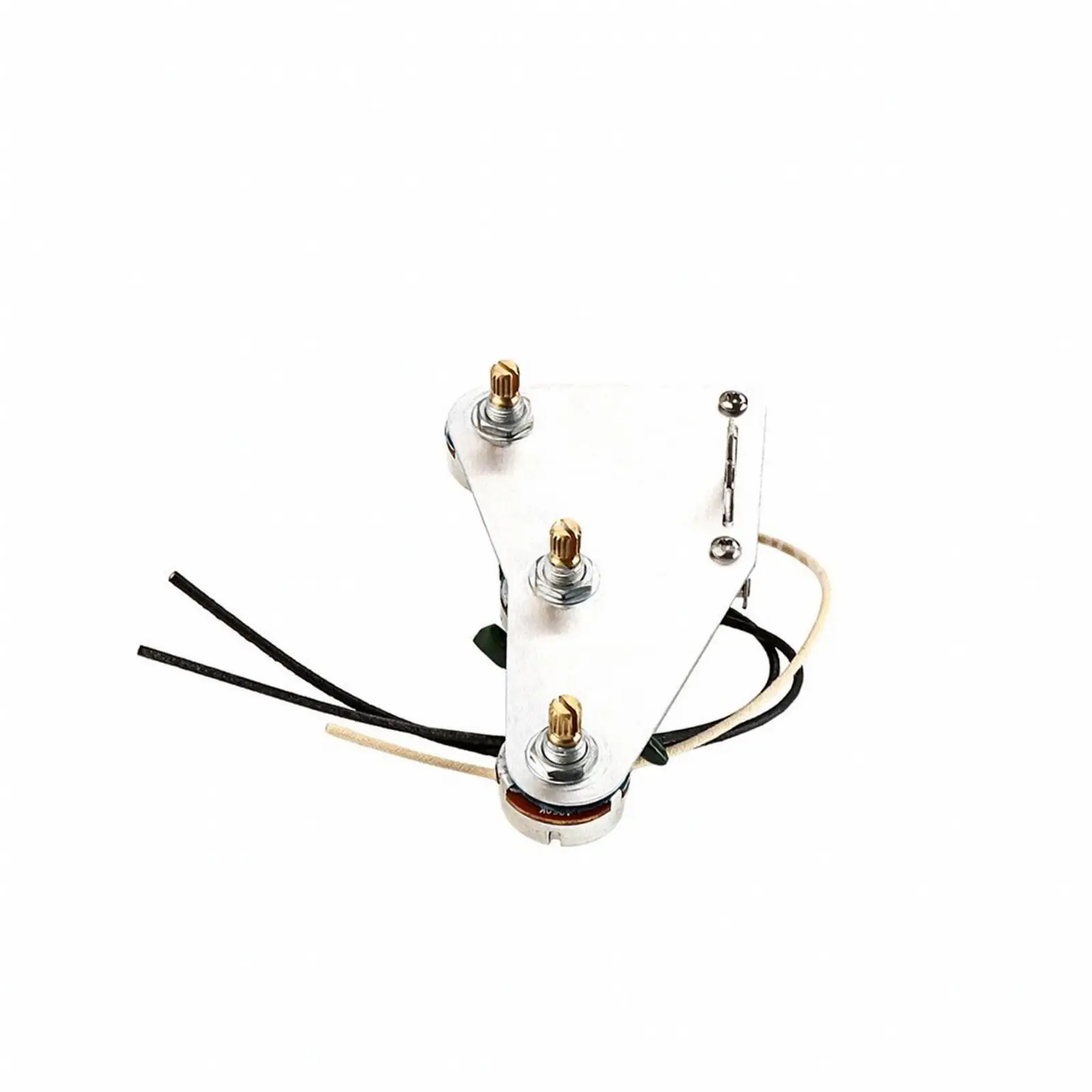 Prewired Guitar Wiring Component | Triangular Mounting Plate, Attached Insulated Leads, Guitar Wiring Part, for Custom Builds