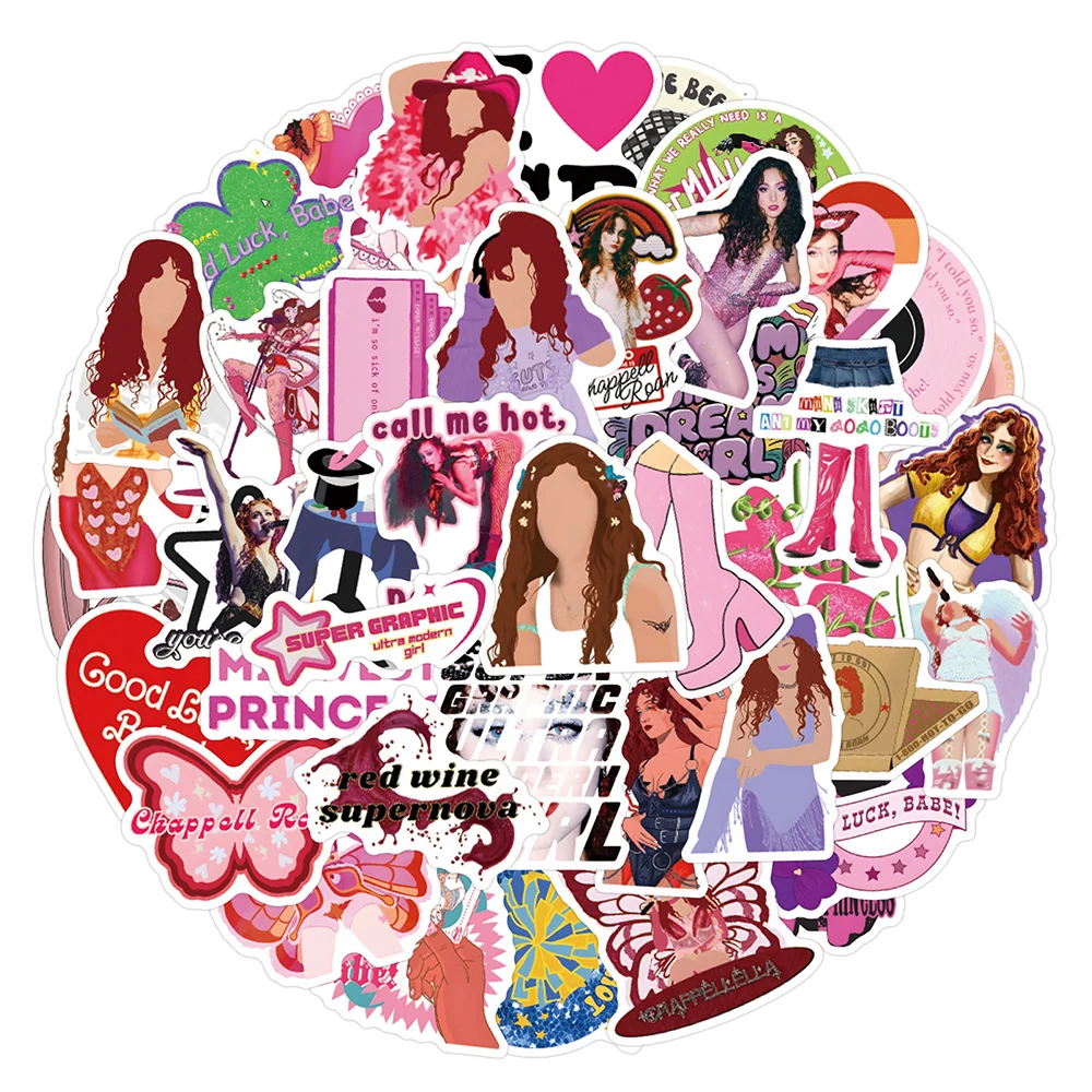 10/30/55pcs Pop Singer Chappell Roan Graffiti Stickers Waterproof Cool DIY Laptop Phone Case Luggage Decoration Sticker Packs